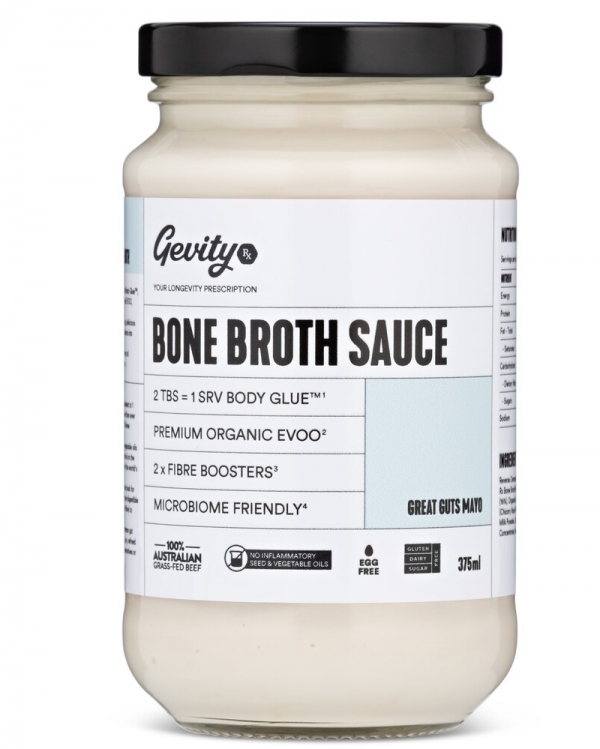 Gevity Bone Broth Sauce Great Guts Mayo 375ml