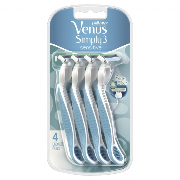 Gillette Venus Simply3 Sensitive Disposable Razors 4 Pack