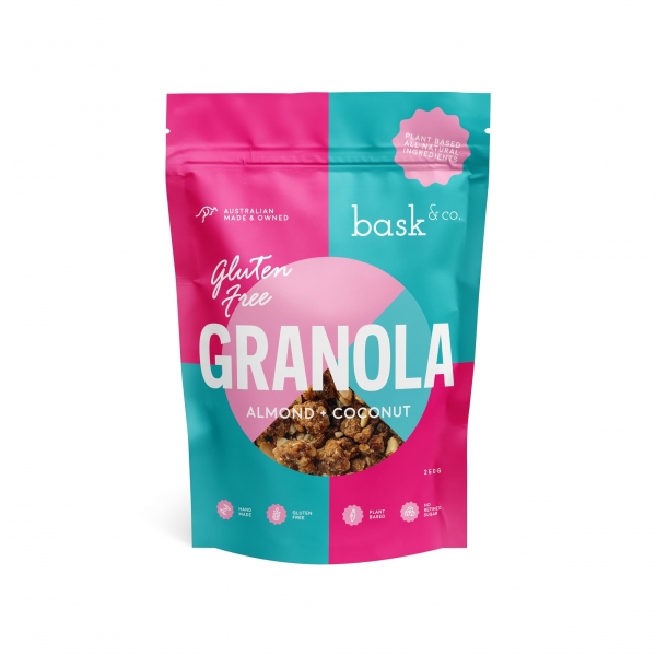 Bask & Co Gluten Free Granola Clusters Almond & Coconut 250g