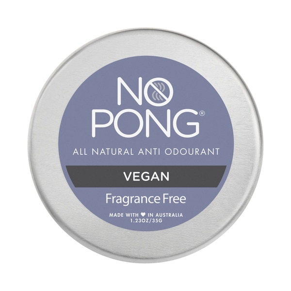 No Pong Natural Deodorant Cream Fragrance Free 35g