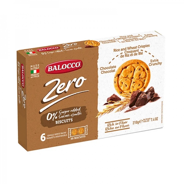 Balocco Zero Biscuits Choc Chip 210g