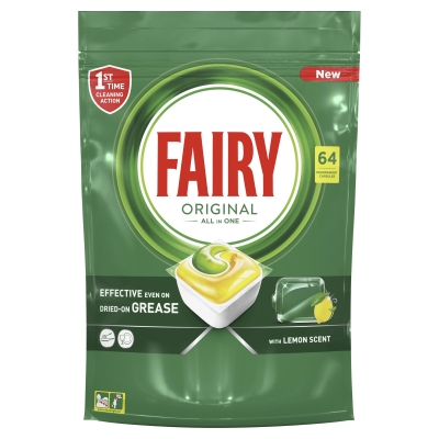 Fairy Dishwasher Tablets Original All In One Lemon 64 Pack