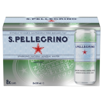 San Pellegrino Sparkling Natural Mineral Water 8 x 330ml