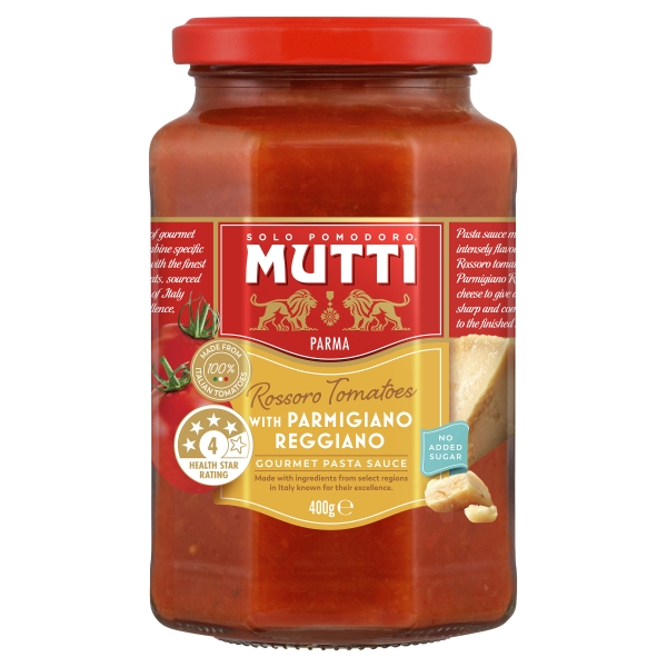 Mutti Gourmet Pasta Sauce Rossoro Tomatoes & Parmigiano Reggiano 400g