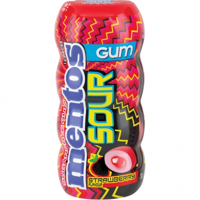Mentos Gum Sour Strawberry 30g