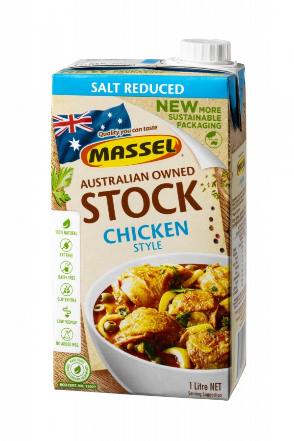 Massel Plant Based Stock Chicken Salt Reduced Organic 1lt