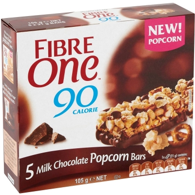 Fibre One Popcorn Bars Chocolate & Pretzel 5 Pack 105g