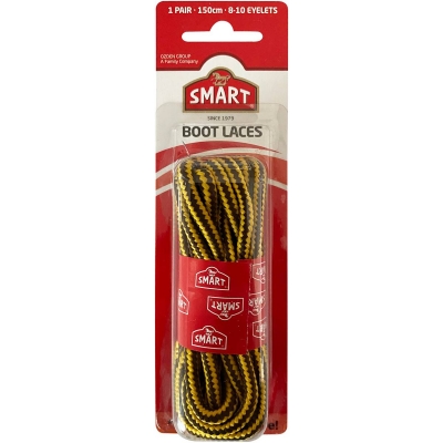 Smart Boot Laces Yellow/Brown 150cm 1 Pair