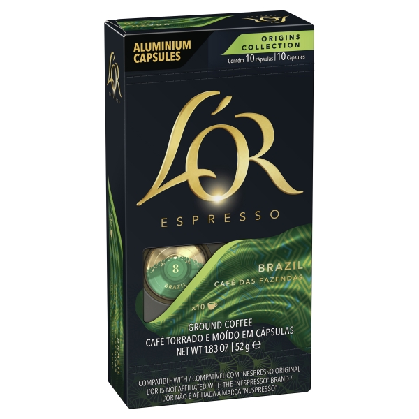 L'OR Espresso Coffee Capsules Brazil 10 Pack