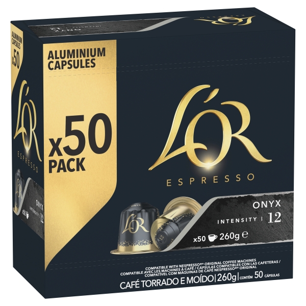 L'OR Espresso Coffee Capsules Onyx 50 Pack