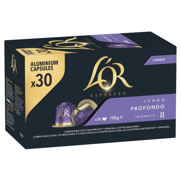L'OR Espresso Coffee Capsules Lungo Profondo 30 Pack
