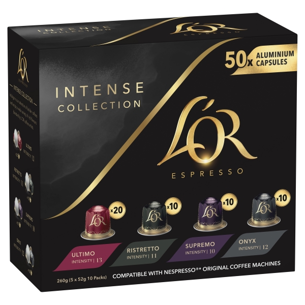 L'OR Espresso Coffee Capsules Intense Collection 50 Pack