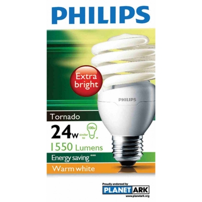 Philips Globe Tornado Edison Screw Warm White 24W 1 Pack