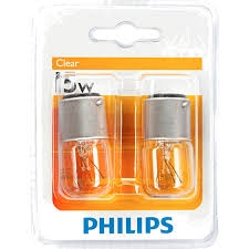 Philips Globe Pilot Bayonet Cap Clear 15W 2 Pack