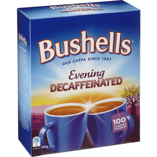 Bushells Tea Bags Evening Decaffeinated 100 Pack