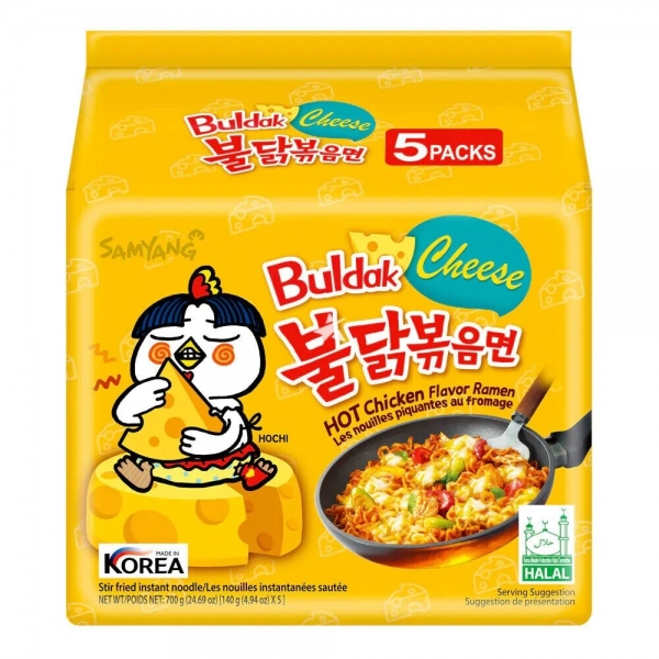 Samyang Buldak Hot Chicken Noodles Cheese 5 Pack 130g