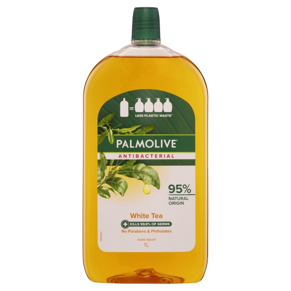 Palmolive Liquid Hand Wash Antibacterial White Tea Refill 1lt