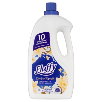 Fluffy Fabric Softener Divine Blends Vanilla & Coconut 1.9lt