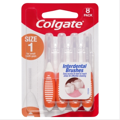 Colgate Interdental Brushes Size 1 Soft 8 Pack