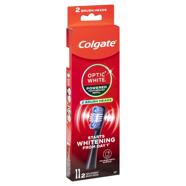 Colgate Optic White Powered Toothbrush Head Soft Refill 2 Pack