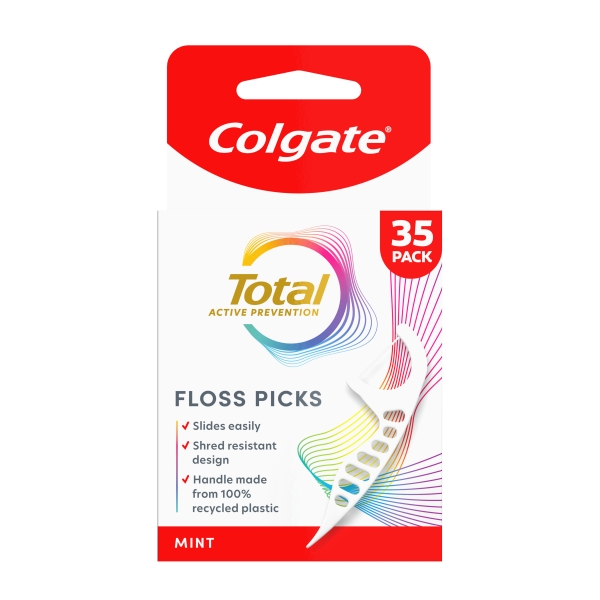 Colgate Total Active Prevention Floss Pick Mint 35 Pack