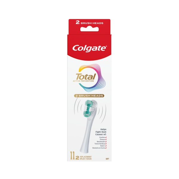 Colgate Battery Toothbrush Total Head Refill 2 Pack 
