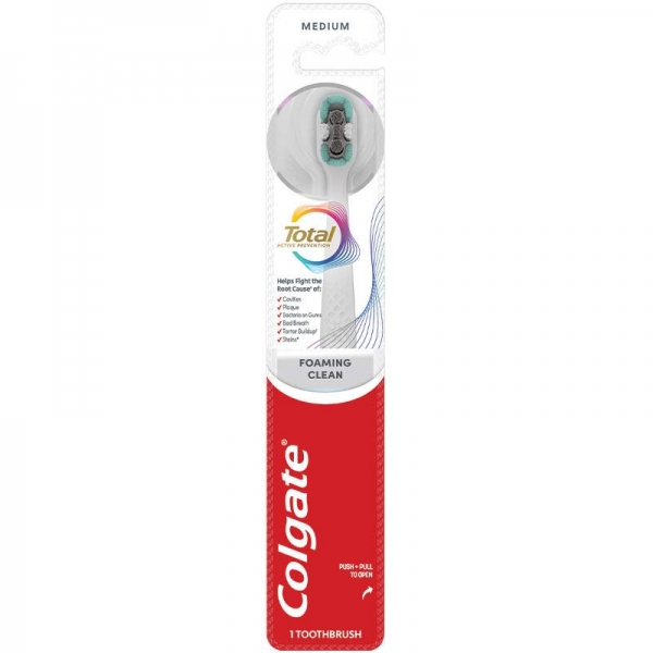 Colgate Toothbrush Total Active Prevention Foaming Clean Medium 1 Pack