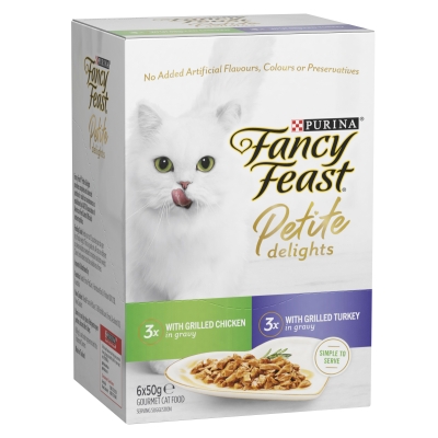 Fancy Feast Cat Food Petite Delights Grilled Chicken & Turkey 6 x 50g