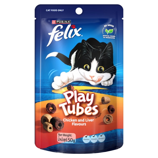 Purina Felix Play Tubes Chicken & Liver Cat Treats 50g