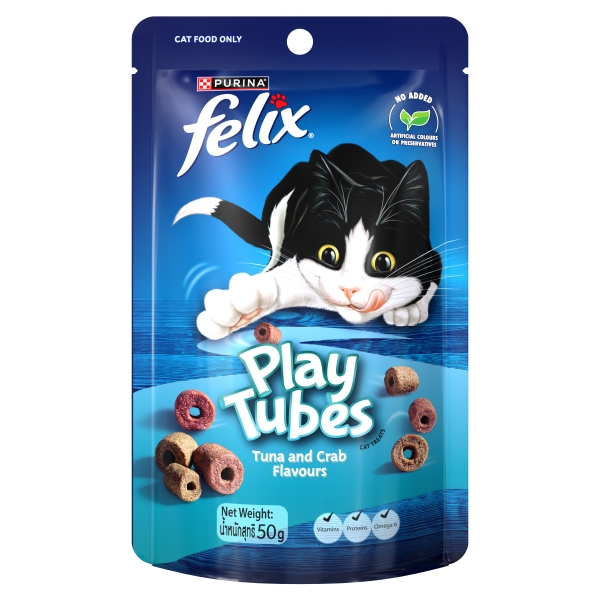 Purina Felix Play Tubes Tuna & Crab Cat Treats 50g