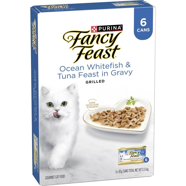 Purina Fancy Feast Cat Food Grilled Whitefish & Tuna 6 x 85g