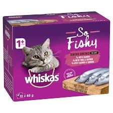 Whiskas So Fishy Seafood Servings in Jelly 12 x 85g