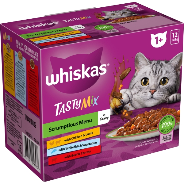Whiskas Tasty Mix Scrumptious Menu In Gravy 1+ Years 12 x 85g