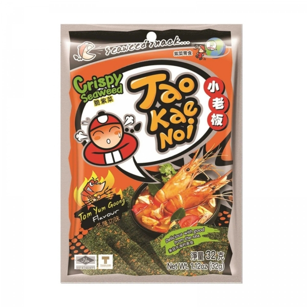 Taokaenoi Crispy Seaweed Snack Tom Yum Flavour 32g