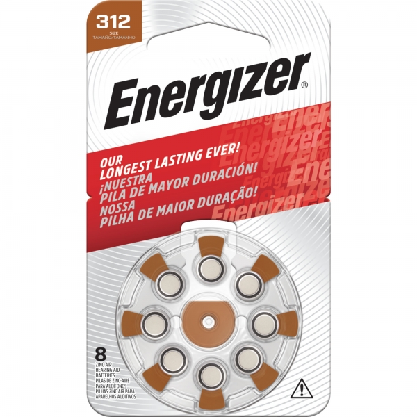 Energizer Battery Hearing Aids AZ312 8 Pack