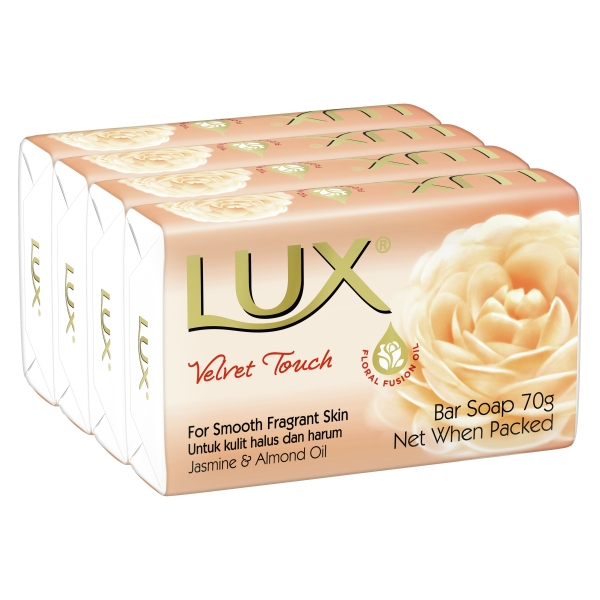 Lux Bar Soap Velvet Touch 4 Pack 280g