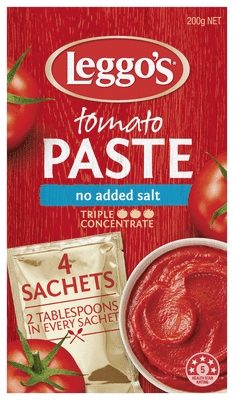 Leggo's Tomato Paste Sachets No Added Salt 4 Pack 200g
