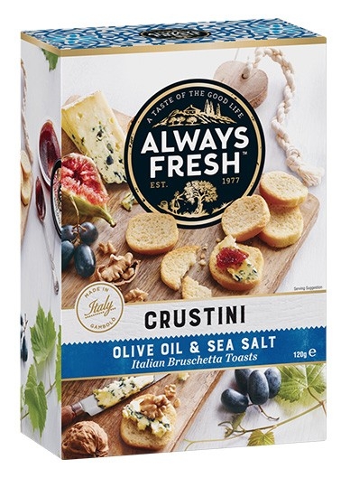 Always Fresh Crustini Olive Oil & Sea Salt 120g