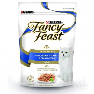 Purina Fancy Feast Prawn Mackerel & Crab Dry Cat Food 450g
