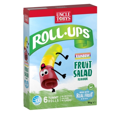 Uncle Tobys Roll-Ups Rainbow Fruit Salad 6 Pack 94g