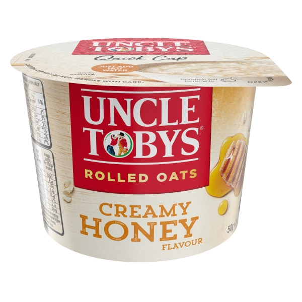 Uncle Tobys Oats Quick Cup Creamy Honey 50g