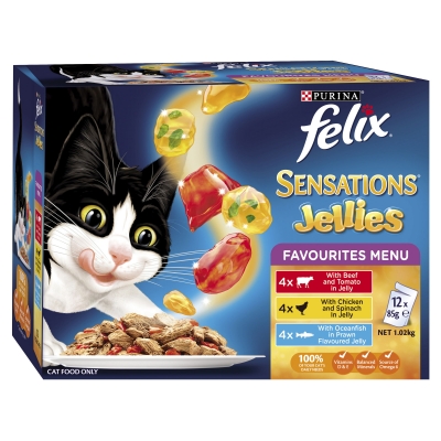 Purina Felix Sensations Jellies Favourites Menu 12 x 85g