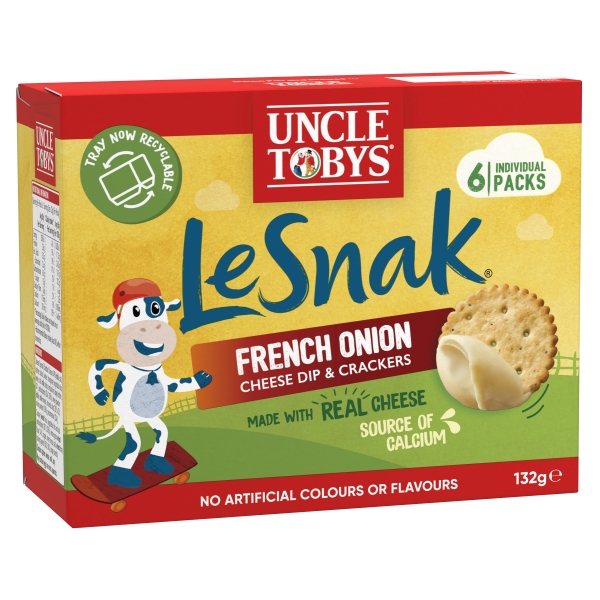Uncle Tobys Le Snak French Onion 6 Pack 132g