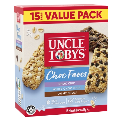 Uncle Tobys Muesli Bars Choc Faves Variety 15 Pack 469g