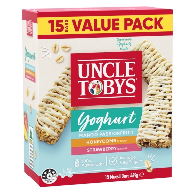 Uncle Tobys Muesli Bars Yoghurt Variety 15 Pack 469g