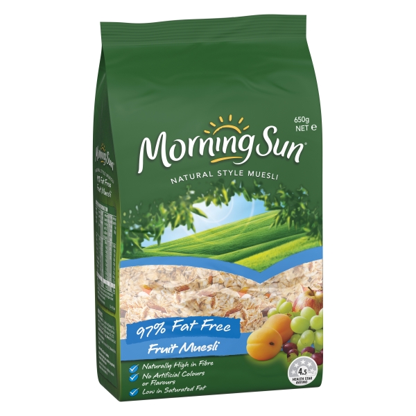 Morning Sun Muesli Fruit 97% Fat Free 650g