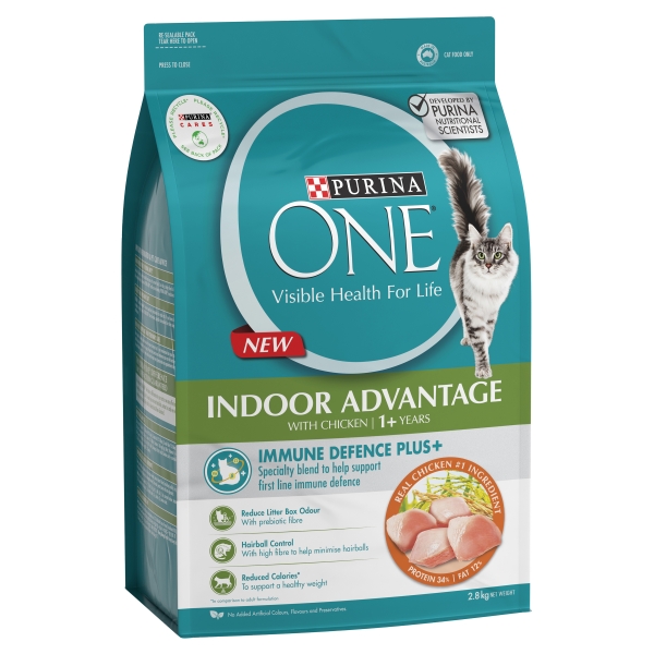 Purina ONE Adult Indoor Chicken Dry Cat Food Bag 2.8kg