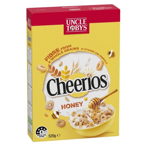 Uncle Tobys Cheerios Honey 520g