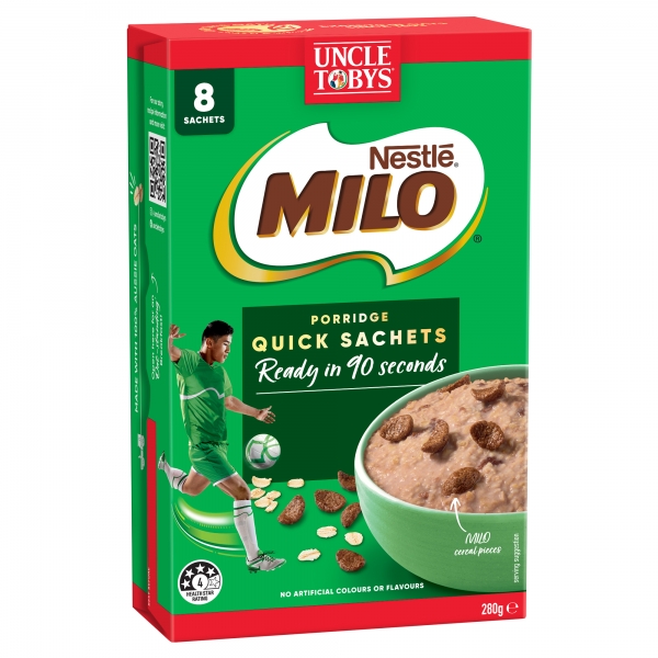 Uncle Tobys Quick Porridge Milo 8 Pack