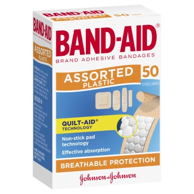Band-Aid Assorted Plastic Shapes 50 Pack